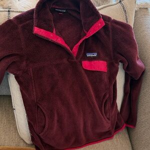 Patagonia Maroon Fleece with Red Trim
